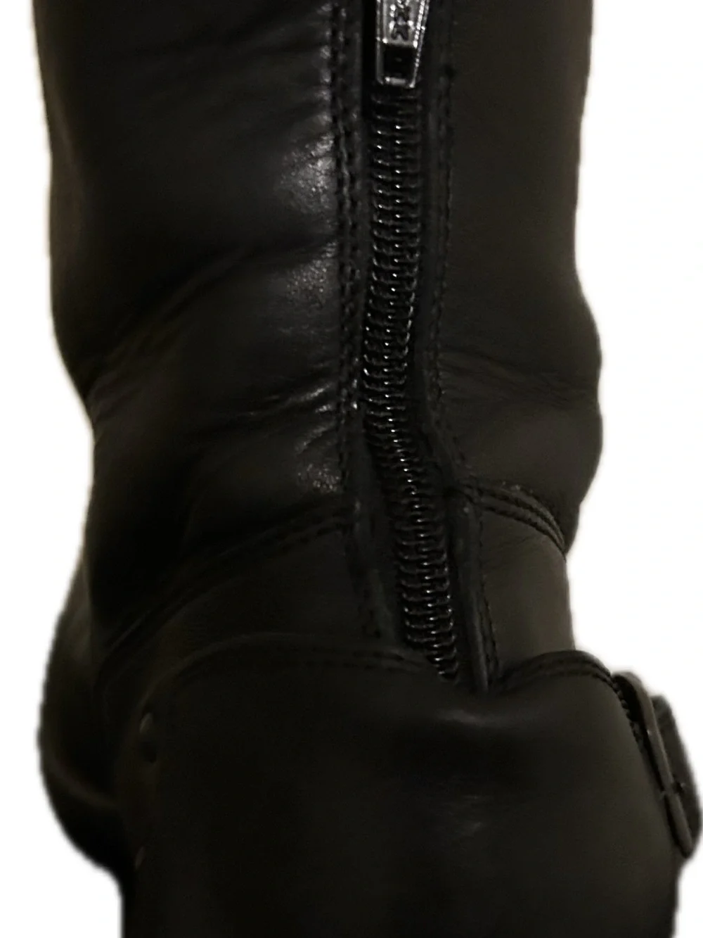 Marbolo Classics Men's Black Leather Engineer Boots with Back Zipper